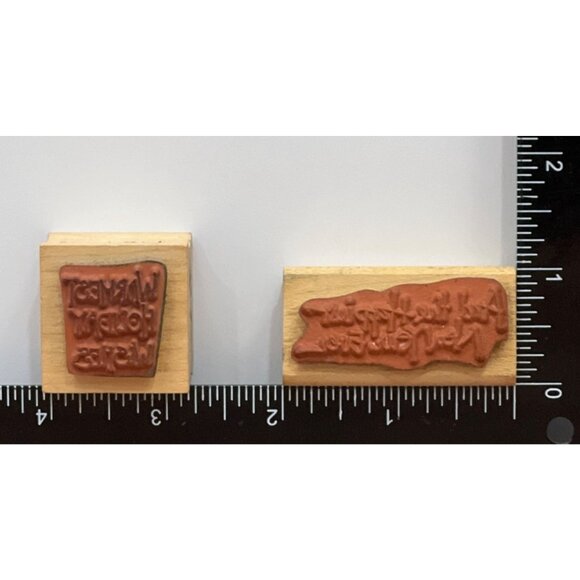 VINTAGE ANNETTE WATKINS WOOD MOUNTED RUBBER STAMP HOLIDAY SCHITTS CREEK (ISM?) - Picture 5 of 5